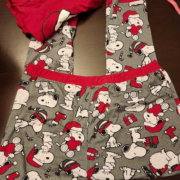 Peanuts Snoopy Christmas pajama set sz 1X Munki Munki Soft - Picture 4 of 9